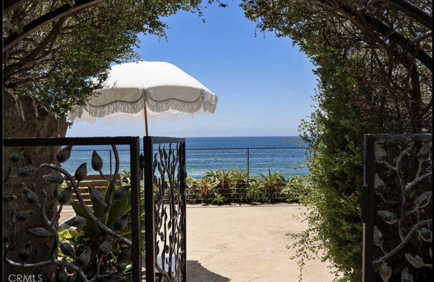 Garden gate to ocean