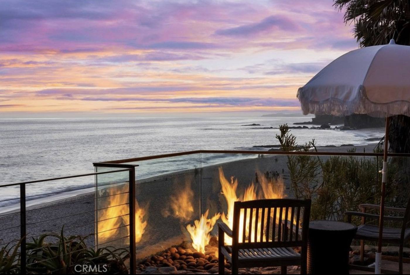 Fire pit at dusk